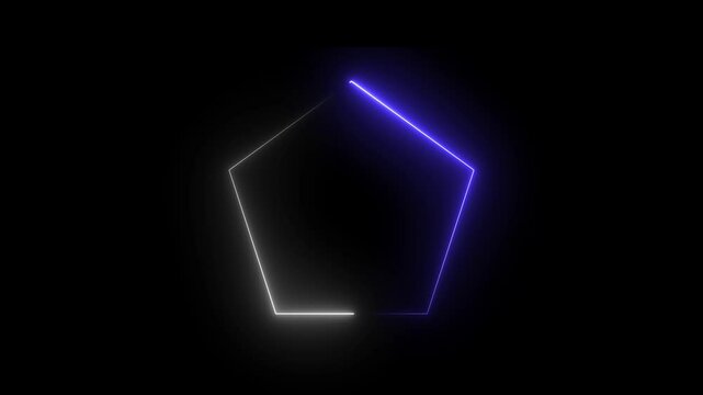 glowing neon pentagon icon with black background