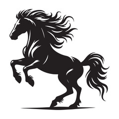 Jumping Horse Silhouette Clip Art, Horse silhouette vector