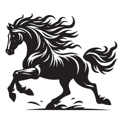Jumping Horse Silhouette Clip Art, Horse silhouette vector