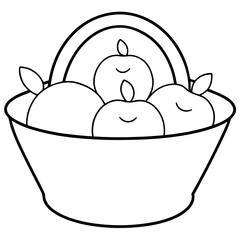 Fruit Basket Coloring Design art vector