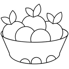 Fruit Basket Coloring Design art vector