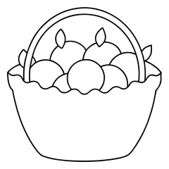 Fruit Basket Coloring Design art vector