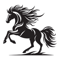 Jumping Horse Silhouette Clip Art, Horse silhouette vector