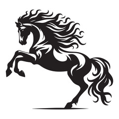 Jumping Horse Silhouette Clip Art, Horse silhouette vector