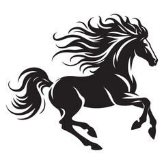 Jumping Horse Silhouette Clip Art, Horse silhouette vector
