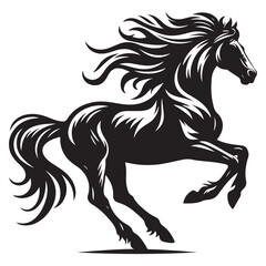 Jumping Horse Silhouette Clip Art, Horse silhouette vector
