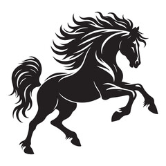 Jumping Horse Silhouette Clip Art, Horse silhouette vector