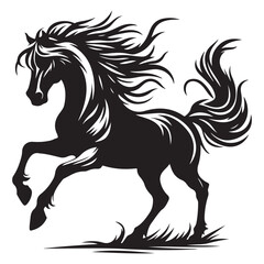 Jumping Horse Silhouette Clip Art, Horse silhouette vector