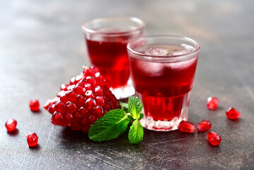 Pomegranate cocktail with mint.