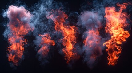 Dynamic Realistic Fire and Smoke Brush Set for Vibrant Digital Painting Creations