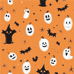 Halloween Vector Seamless Pattern 