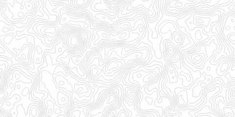Vector geography landscape Topo contour map on white background, Topographic contour lines. Seamless pattern with lines Topographic map. Geographic mountain relief diagram line wave carve pattern.
