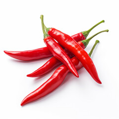 Red hot chili pepper on white background