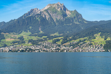 Mt. Pilatus rises above Lake Lucerne in Switzerland