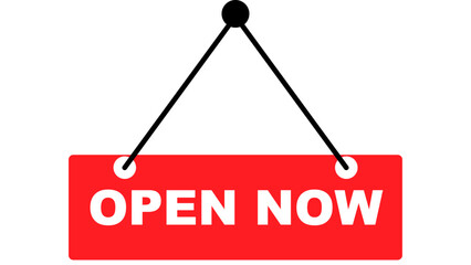 Open Now Label Sign Vector Illustration with No Background