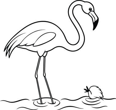 recommend clip art: Playful flamingo outline perfect for a kids coloring book
                    