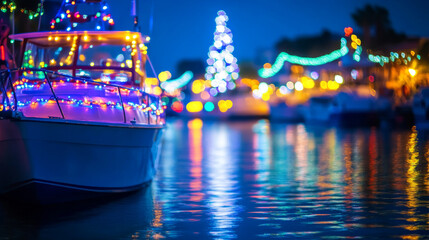 Christmas Boat Parade in Harbor