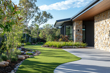 Naklejka premium Modern Home Backyard.