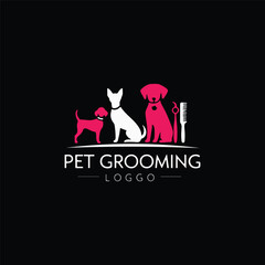 Free vector logo for pet styling and grooming shop, hair salon, pet store for dogs and cats, Vector illustration
