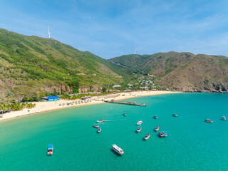 Aerial shot of Ky Co Beach, Nhon Ly Commune, Quy Nhon City, Binh Dinh Province