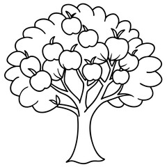 Obraz premium Fruit Tree Line Art