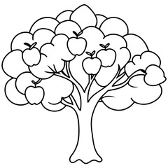Fruit Tree Line Art