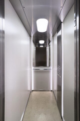 Empty passenger lift in a multi-story building