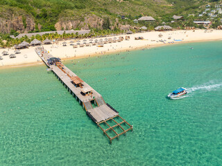 Aerial shot of Ky Co Beach, Nhon Ly Commune, Quy Nhon City, Binh Dinh Province