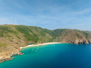Aerial shot of Ky Co Beach, Nhon Ly Commune, Quy Nhon City, Binh Dinh Province