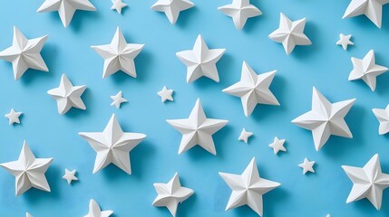 Silver Stars on Blue Background, Abstract Image, Texture, Pattern, Wallpaper, Cover and Screen of Smartphone, Cell Phone, Computer, Laptop, 9:16 and 16:9 Format