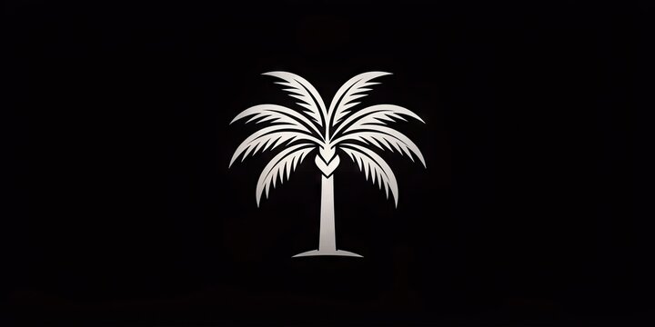 Silhouetted Palm Tree Logo: Sophisticated, elegant, timeless, monochrome, luxurious