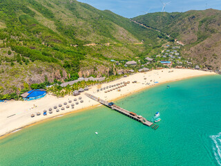 Aerial shot of Ky Co Beach, Nhon Ly Commune, Quy Nhon City, Binh Dinh Province