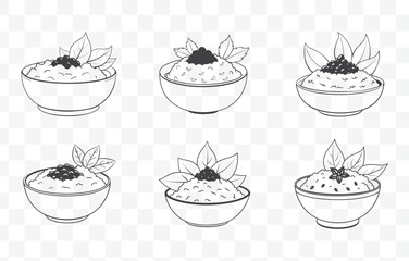 Print Larb Art Vector Set Traditional Southeast Asian Salad Illustration Collection