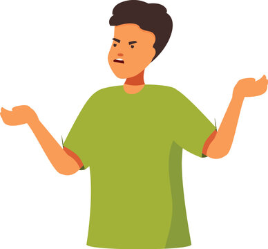 recommend clip art: Aggressive man is arguing and gesturing with hands, having aggressive facial expression
