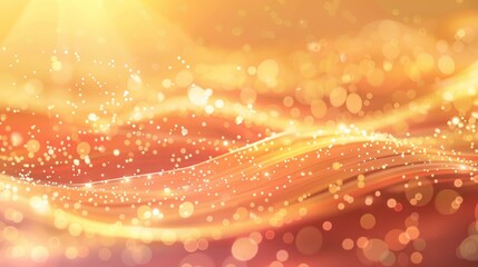 Abstract Golden Waves with Sparkling Dust