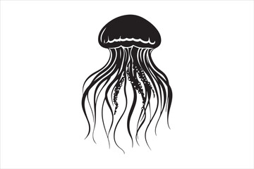 Jellyfish Silhouette,
Vector,
Marine Life,
Ocean,
Sea Creature,
Underwater,
Minimalist,
Aquatic,
Black and White,
Wildlife,
Nautical,
Sea Animal,
Abstract,
Graphic,
Marine Biology,
