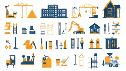 Architectural Icons: Vector Construction and Building Symbol Set for Design Projects