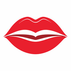 Lips Silhouette white background
