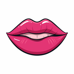 Fototapeta premium Lips Silhouette white background
