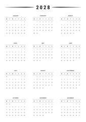 2025, 2026, 2027, 2028, Calendar