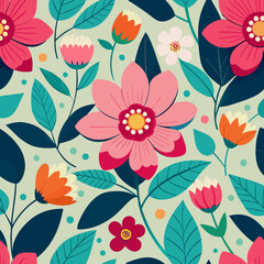 seamless floral pattern, seamless floral pattern with spring flowers