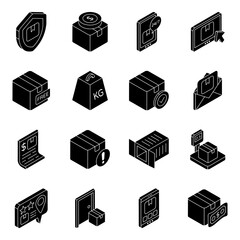 Set of Cargo Solid Icons

