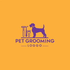 Free vector logo for pet styling and grooming shop, hair salon, pet store for dogs and cats, Vector illustration