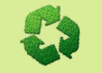 Grass recycling logo, illustration