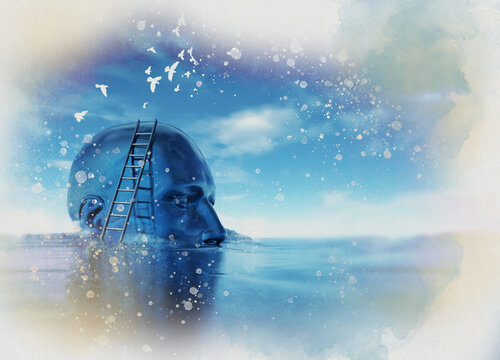 Brain fog, conceptual illustration