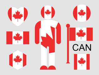 Canadian flag. Isolated Canadian flag on white background