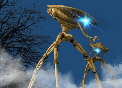 Fighting robots, illustration