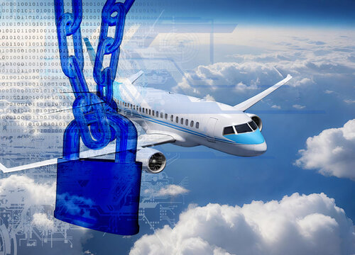 Flight security, conceptual illustration