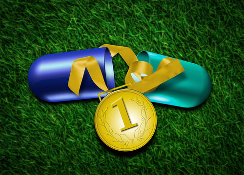 Performance-enhancing drugs, conceptual illustration