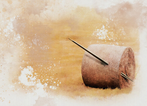 Needle in haystack, conceptual illustration